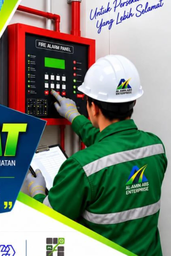 Petugas membuat pemeriksaan panel penggera kebakaran