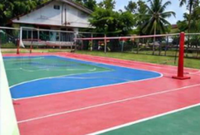 Dokumentasi visual Pembinaan gelanggang sepak takraw